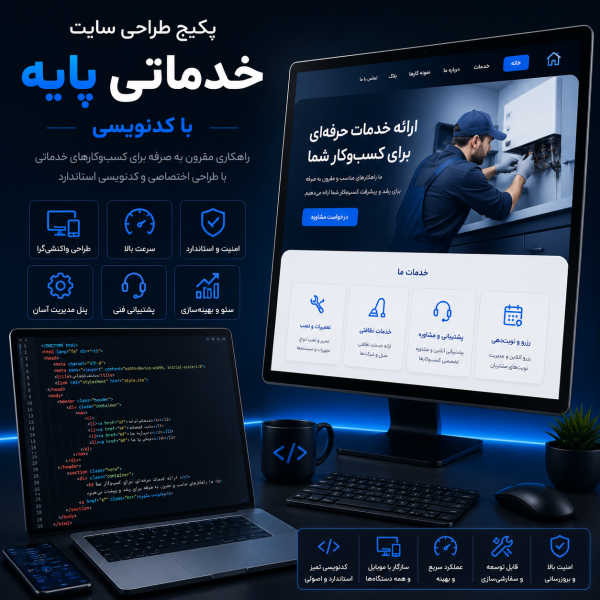 پکیج طراحی سایت خدماتی پایه