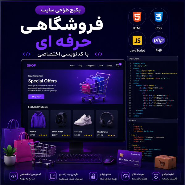 پکیج طراحی سایت فروشگاهی حرفه ای