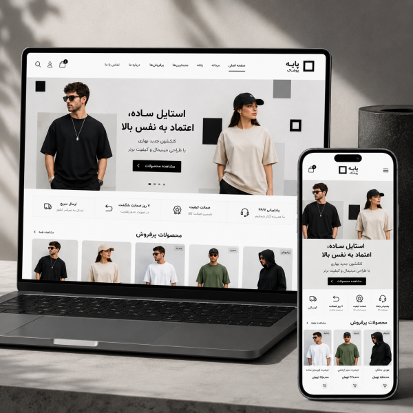 پکیج طراحی سایت پوشاک پایه