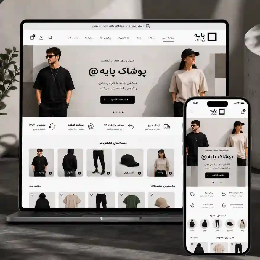 پکیج طراحی سایت پوشاک حرفه ای
