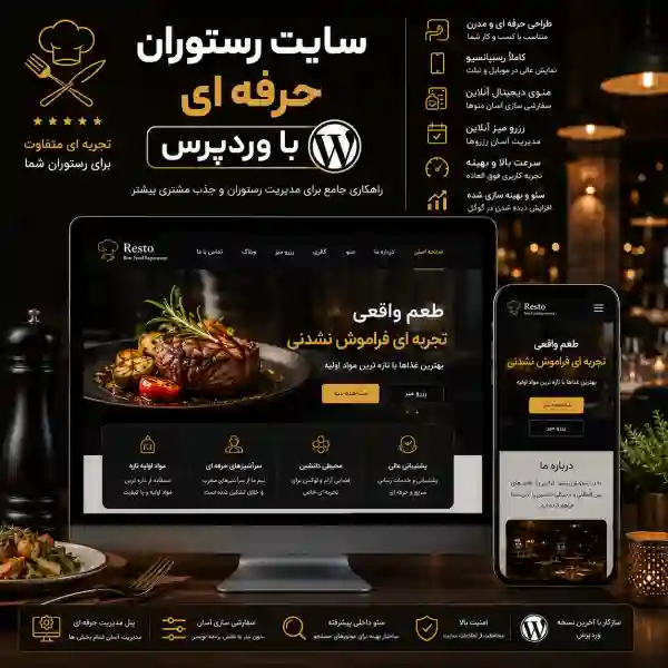 پکیج طراحی سایت رستوران حرفه ای